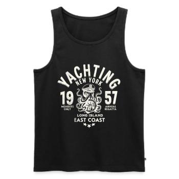 Yachting New York Long island - Débardeur bio Premium Homme - noir - Devant - AI Model Male 178 light (178cm)