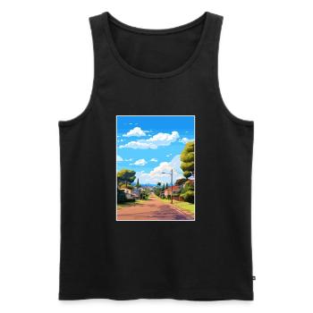 Mont Foulque Tha Australie Vintage Affiche de voyage WPA - Débardeur bio Premium Homme - noir - Devant - Michal (187cm)