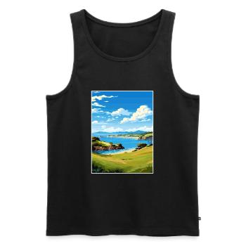 Bay Of Islands Neuseeland Vintage Reiseposter - Männer Premium Bio Tank Top - Schwarz - Vorne - Michal (187cm)