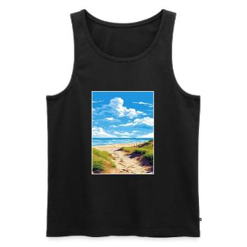 Foxton Beach Neuseeland Vintage Reiseposter WPA - Männer Premium Bio Tank Top - Schwarz - Vorne - Michal (187cm)