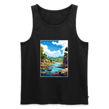 Katarakt Schlucht Australien Vintage Reiseposter WPA - Männer Premium Bio Tank Top - Schwarz - Vorne - AI Model Male 178 light (178cm)