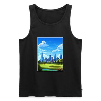 Melbourne Australien Deko Vintage Reiseposter WPA - Männer Premium Bio Tank Top - Schwarz - Vorne - Michal (187cm)