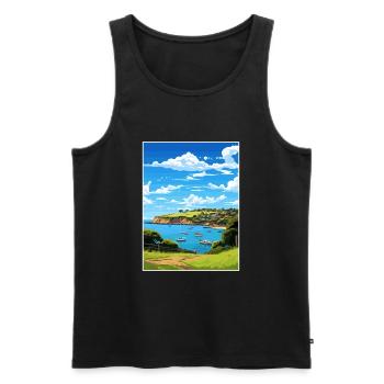 Waiheke Island Neuseeland Vintage Reiseposter - Männer Premium Bio Tank Top - Schwarz - Vorne - Michal (187cm)