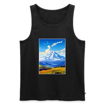 Mount Ruapehu Neuseeland Vintage Reiseposter - Männer Premium Bio Tank Top - Schwarz - Vorne - Michal (187cm)