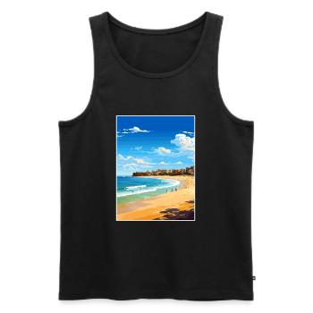 Bondi Beach Australien Vintage Reiseposter WPA - Männer Premium Bio Tank Top - Schwarz - Vorne - AI Model Male 178 light (178cm)