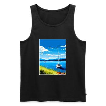 Lake Taupo Neuseeland Vintage Reiseposter WPA - Männer Premium Bio Tank Top - Schwarz - Vorne - Michal (187cm)