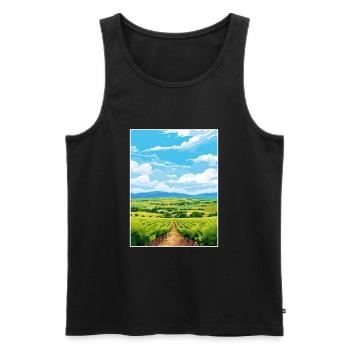Yarra Valley Australie Vintage voyage affiche WPA - Débardeur bio Premium Homme - noir - Devant - Michal (187cm)