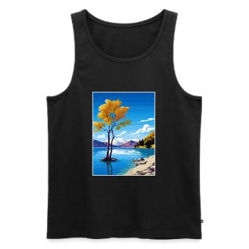 Lake Wanaka Neuseeland Vintage Reiseposter WPA - Männer Premium Bio Tank Top - Schwarz - Vorne - Michal (187cm)