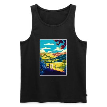 Marlborough Neuseeland Vintage Reiseposter WPA - Männer Premium Bio Tank Top - Schwarz - Vorne - Michal (187cm)