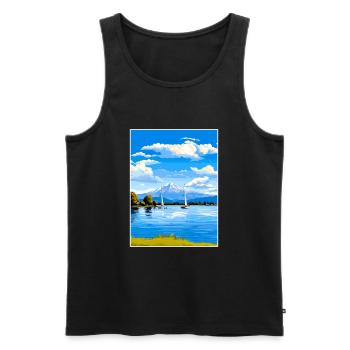 Lake Taupo Neuseeland Vintage Reiseposter WPA - Männer Premium Bio Tank Top - Schwarz - Vorne - Michal (187cm)