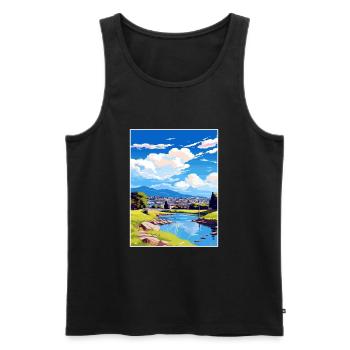 Hamilton Nouvelle-Zélande Nz Vintage Travel Poster WPA - Débardeur bio Premium Homme - noir - Devant - Michal (187cm)