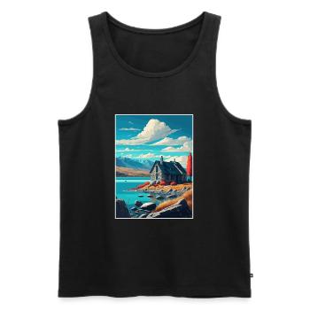 Lake Tekapo Neuseeland Vintage Reiseposter WPA - Männer Premium Bio Tank Top - Schwarz - Vorne - Michal (187cm)