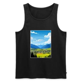 Hamner Springs Neuseeland Vintage Reiseposter - Männer Premium Bio Tank Top - Schwarz - Vorne - Michal (187cm)