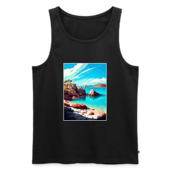 Magnetic Island Australien Vintage Reiseposter - Männer Premium Bio Tank Top - Schwarz - Vorne - Michal (187cm)