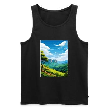 Blue Mountain Australien Vintage Reiseposter WPA - Männer Premium Bio Tank Top - Schwarz - Vorne - Michal (187cm)