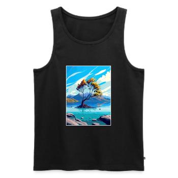 Lake Wanaka Neuseeland Vintage Reiseposter WPA - Männer Premium Bio Tank Top - Schwarz - Vorne - Michal (187cm)