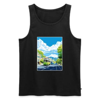 Christchurch Neuseeland Vintage Reiseposter WPA - Männer Premium Bio Tank Top - Schwarz - Vorne - Michal (187cm)