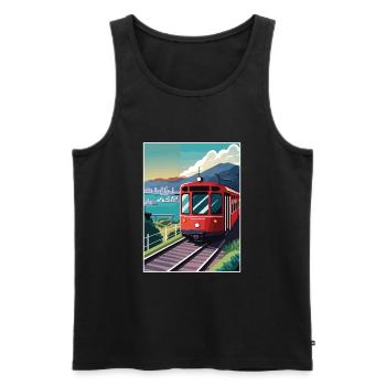Wellington Neuseeland Vintage Reiseposter WPA - Männer Premium Bio Tank Top - Schwarz - Vorne - Michal (187cm)