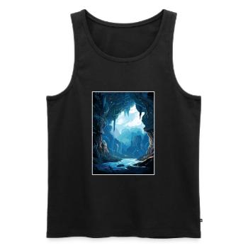 Waitomo Caves New Zealand Vintage Travel Poster - Men's Premium Organic Tank Top - black - Front - Michal (187cm)