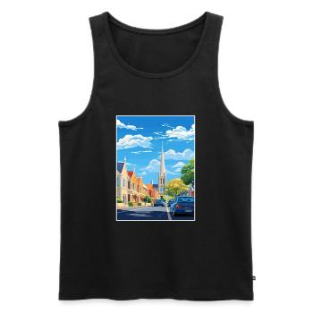 Christchurch Neuseeland Vintage Reiseposter WPA - Männer Premium Bio Tank Top - Schwarz - Vorne - Michal (187cm)