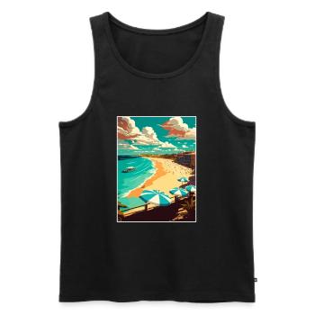 Bondi Beach Australien Vintage Reiseposter WPA - Männer Premium Bio Tank Top - Schwarz - Vorne - AI Model Male 178 light (178cm)