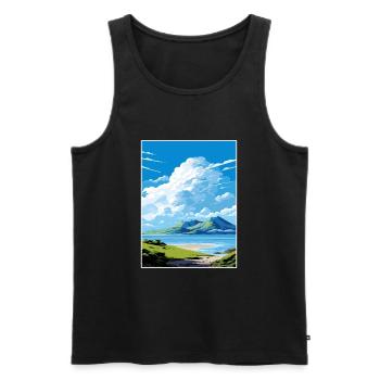 White Island Neuseeland Vintage Reiseposter WPA - Männer Premium Bio Tank Top - Schwarz - Vorne - Michal (187cm)
