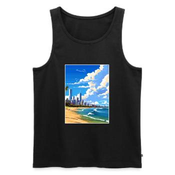 Gold Coast Australien Deko Vintage Reiseposter - Männer Premium Bio Tank Top - Schwarz - Vorne - Michal (187cm)