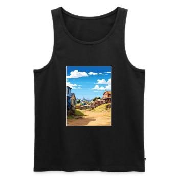 Sovereign Hills Australia Vintage Travel Poster - Men's Premium Organic Tank Top - black - Front - Michal (187cm)