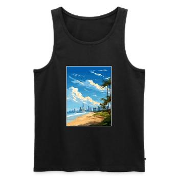 Gold Coast Australien Deko Vintage Reiseposter - Männer Premium Bio Tank Top - Schwarz - Vorne - Michal (187cm)