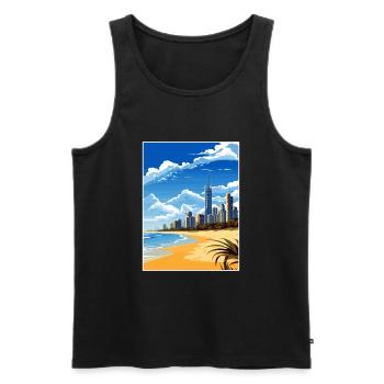 Gold Coast Australien Deko Vintage Reiseposter - Männer Premium Bio Tank Top - Schwarz - Vorne - Michal (187cm)
