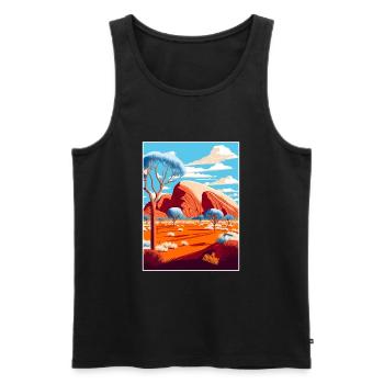 Uluṟu Kata Tjuṯa Nationalpark Reiseplakat - Männer Premium Bio Tank Top - Schwarz - Vorne - AI Model Male 178 light (178cm)