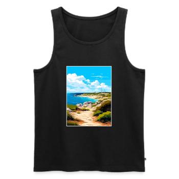 Rottnest Island Australia Deco Travel Poster - Men's Premium Organic Tank Top - black - Front - Michal (187cm)