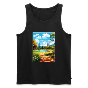 Kings Park Royal Botanic Garden Travel Poster - Men's Premium Organic Tank Top - black - Front - Michal (187cm)