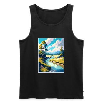 Wye Creek Dekoration Neuseeland Reiseposter - Männer Premium Bio Tank Top - Schwarz - Vorne - Michal (187cm)