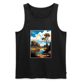 Kakadu National Park Australia Travel Poster - Men's Premium Organic Tank Top - black - Front - Michal (187cm)