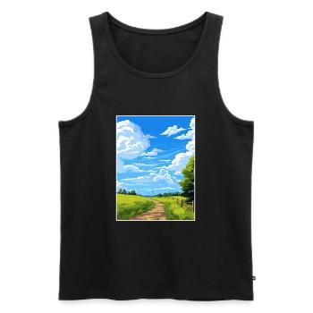 Hauraki Rail Trail Neuseeland Reiseposter - Männer Premium Bio Tank Top - Schwarz - Vorne - Michal (187cm)