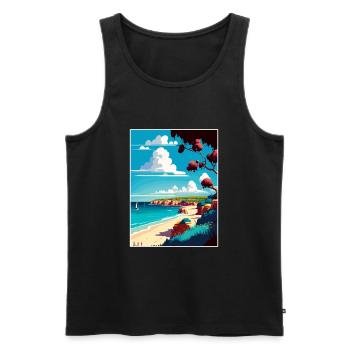 Mornington Peninsula Australia Travel Poster - Men's Premium Organic Tank Top - black - Front - Michal (187cm)