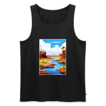 Karijini Nationalpark Australien Reiseposter - Männer Premium Bio Tank Top - Schwarz - Vorne - Michal (187cm)