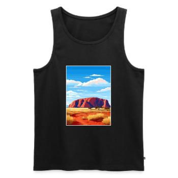 Uluru Kata Tjuta Nationalpark Australien Souvenir - Männer Premium Bio Tank Top - Schwarz - Vorne - AI Model Male 178 light (178cm)