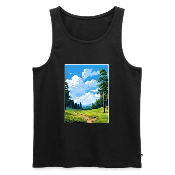 Kaitoke Regional Park New Zealand Travel Poster - Men's Premium Organic Tank Top - black - Front - AI Model Male 178 light (178cm)