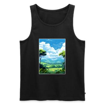 Daintree Rainforest Australie déco affiche de voyage - Débardeur bio Premium Homme - noir - Devant - Michal (187cm)
