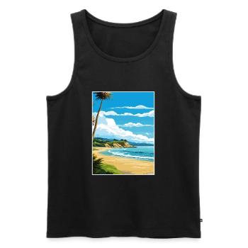 Whanganmata Whanganmatad Neuseeland Reiseposter - Männer Premium Bio Tank Top - Schwarz - Vorne - Michal (187cm)