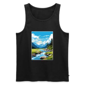 Fiordland Nationalpark Neuseeland Reiseposter - Männer Premium Bio Tank Top - Schwarz - Vorne - Michal (187cm)