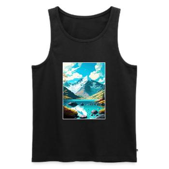Mount Aspiring National Park New Zealand Souvenir - Men's Premium Organic Tank Top - black - Front - Michal (187cm)
