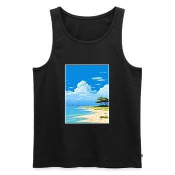 Lady Elliot Island Australia Deco Travel Poster - Men's Premium Organic Tank Top - black - Front - Michal (187cm)