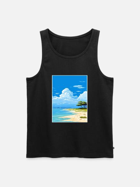 Lady Elliot Island Australia Deco Travel Poster - Men's Premium Organic Tank Top - black