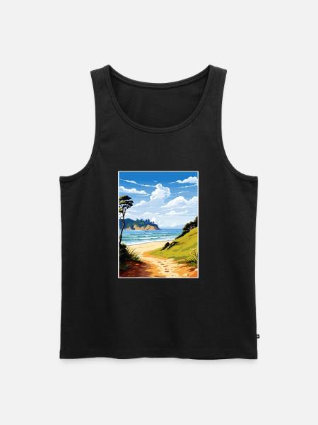 Abel Tasman kystspor New Zealand souvenir - Herre Premium økologisk tanktop - sort