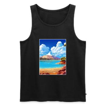 Waiotapu Thermal Wonderland Deco Nouvelle-Zélande - Débardeur bio Premium Homme - noir - Devant - Michal (187cm)