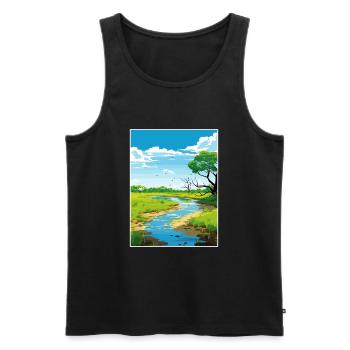 Parc national de Palo Verde Costa Rica affiche de voyage - Débardeur bio Premium Homme - noir - Devant - Michal (187cm)