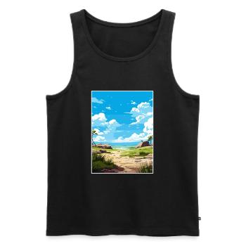 Parc national de Barra Hunda Costa Rica affiche de voyage - Débardeur bio Premium Homme - noir - Devant - AI Model Male 178 light (178cm)